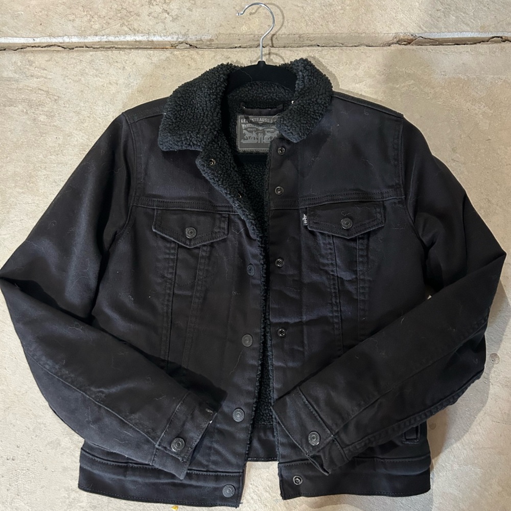 Levi's Black Sherpa-Lined Denim Jacket